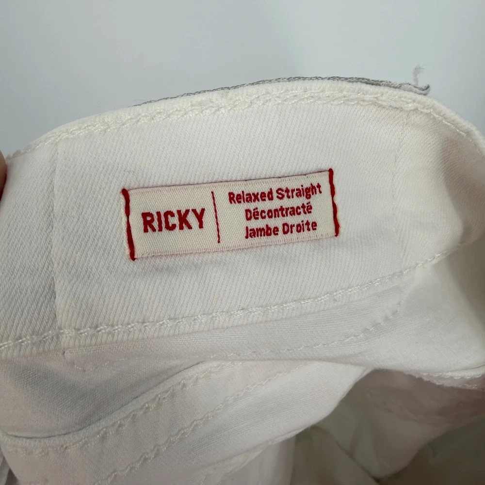 True Religion Ricky Jeans Men's 38 White Relaxed Straight Flap Pocket